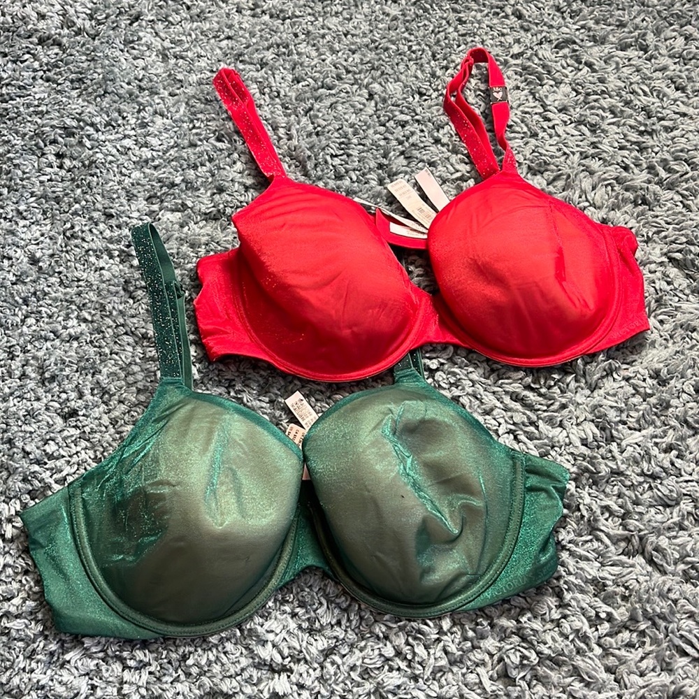 NWT 2 VICTORIA SECRET PERFECT COVERAGE LINED BRA’S 38C